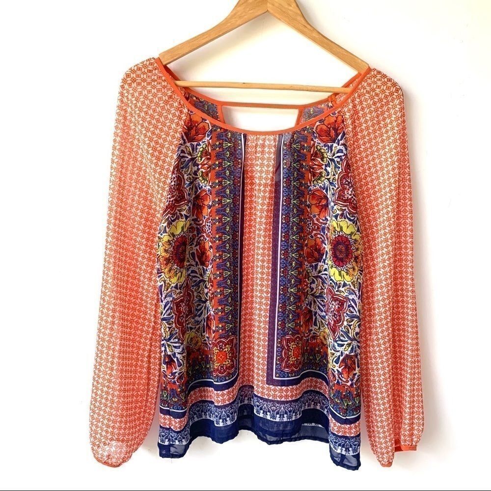 BLU PEPPER BOHO SHEER FLOWY TOP